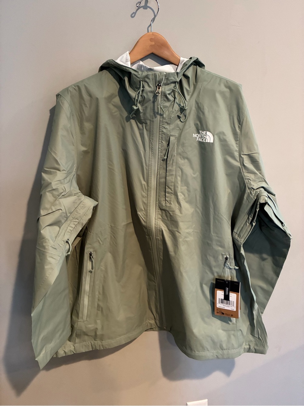 The North Face Women’s Hooded Rain Jacket in slate moss